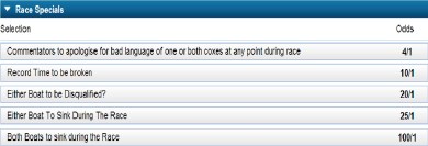boat race odds 5